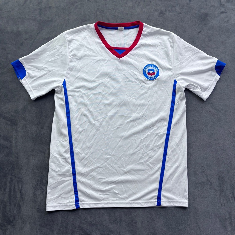 Chile National Team Alexis Sanchez 7 Soccer Jersey White Away Kit Mens Size M